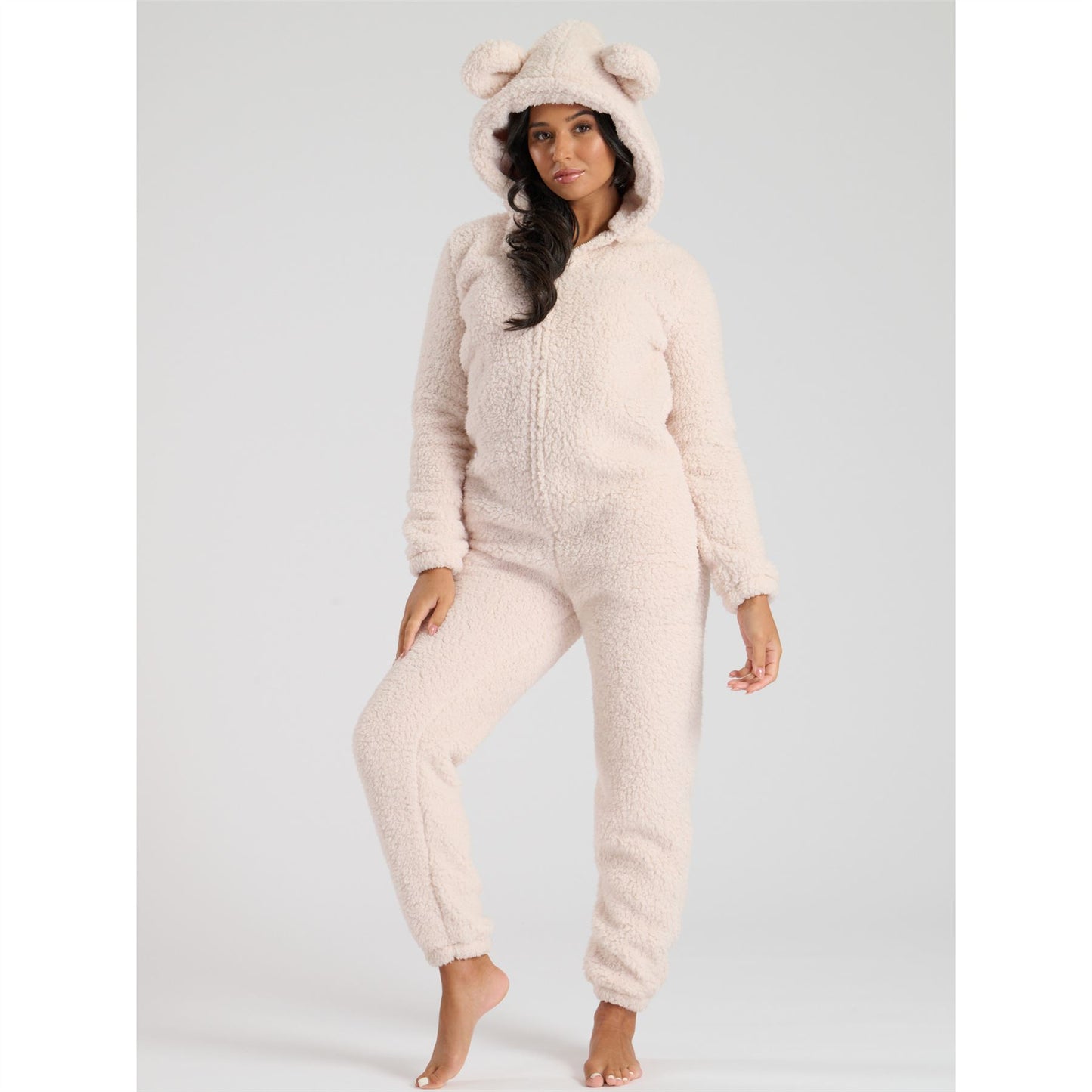 Loungeable Womens Sherpa Fleece Teddy Bear Onesie