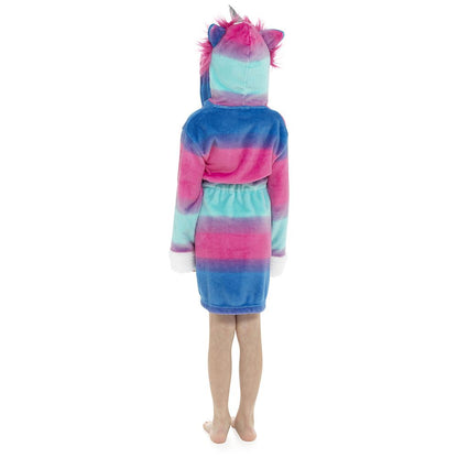 Foxbury Kids Multicoloured Unicorn Robe - Blue/Pink