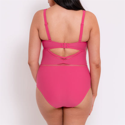 Curvy Kate First Class Plunge Swimsuit - Pink