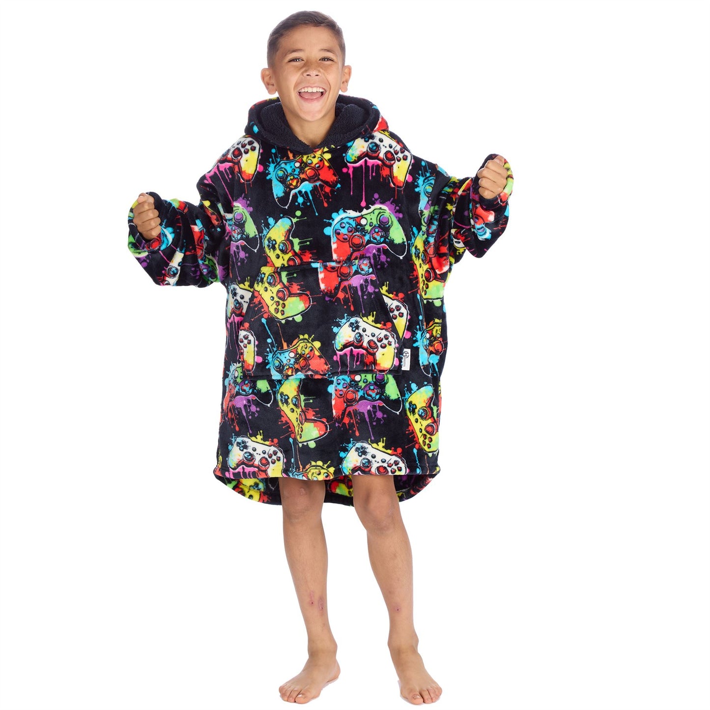 Huggable Hoodie Kids Fleece Oversized Hoodie - Gaming Navy