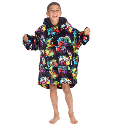 Huggable Hoodie Kids Fleece Oversized Hoodie - Gaming Navy
