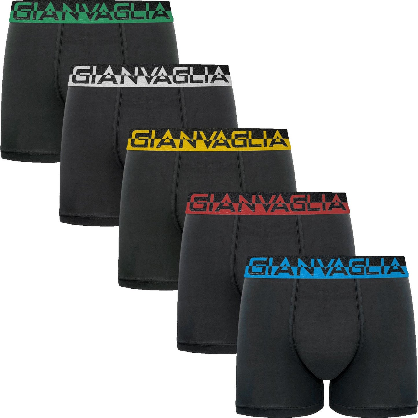 Gianvaglia Deluxe Boxer Shorts (5 Pack) - Black/Multi