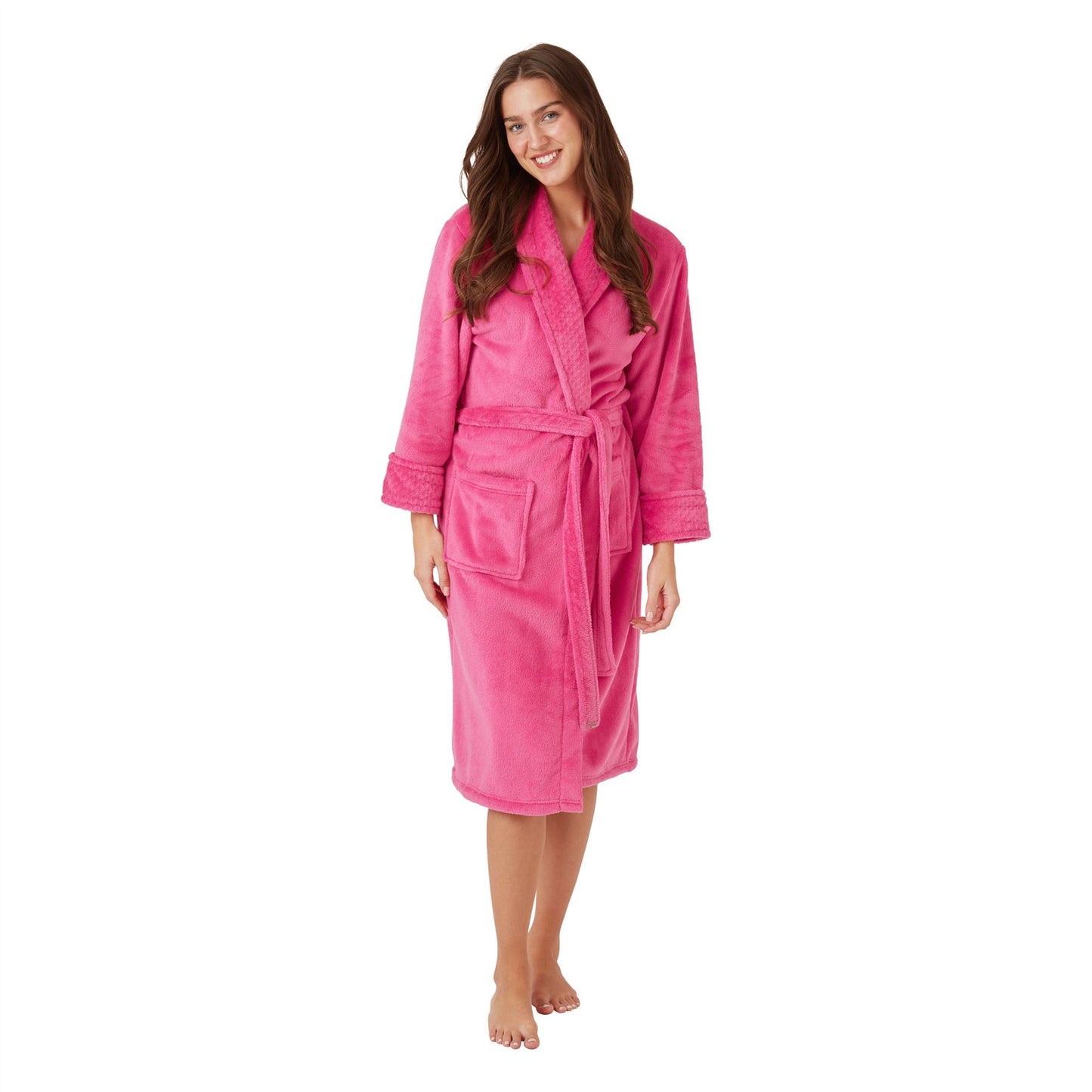 Indigo Sky Womens Shimmer Burnout Fleece Robe - Pink