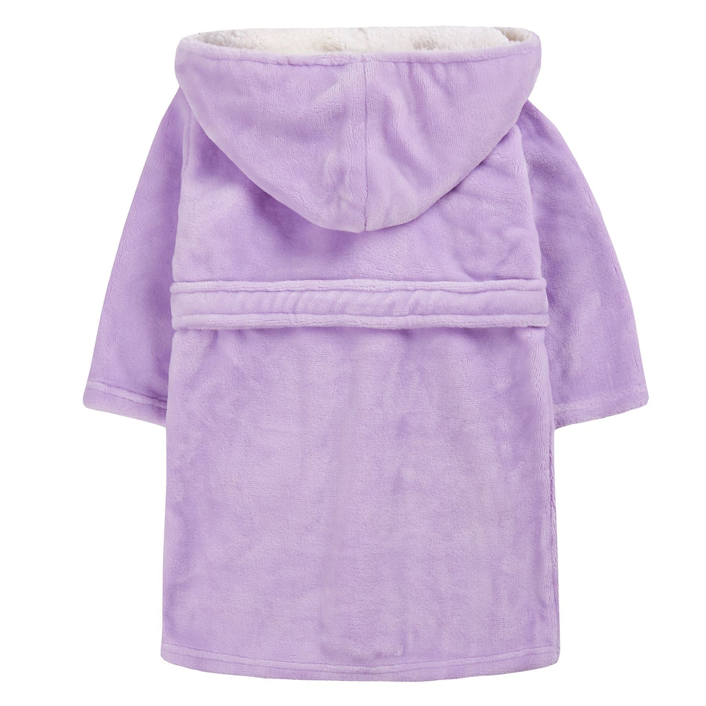 Minikidz Kids Sherpa Hooded Plush Fleece Robe - Lilac