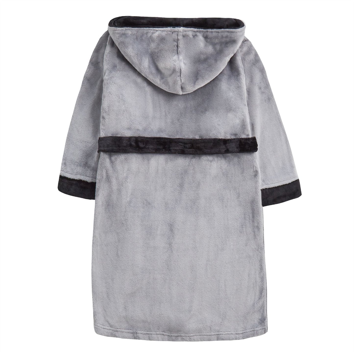 4Kidz Kids Contrast Hooded Fleece Robe - Grey
