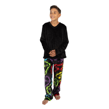 Cargo Bay Boys Gamer Fleece Pyjamas - Black Cargo Bay