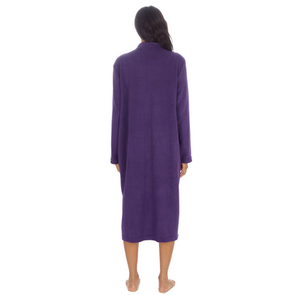 Countess Christie Longer Length Zip Housecoat - Purple