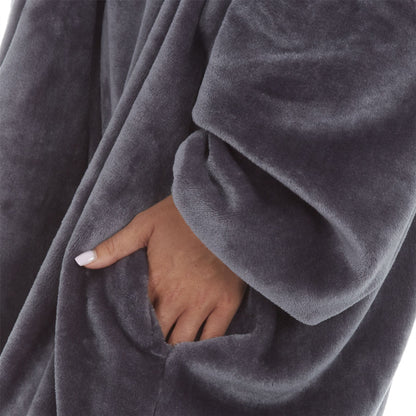 Forever Dreaming Womens Luxury Shimmer Fleece Hoodie - Charcoal