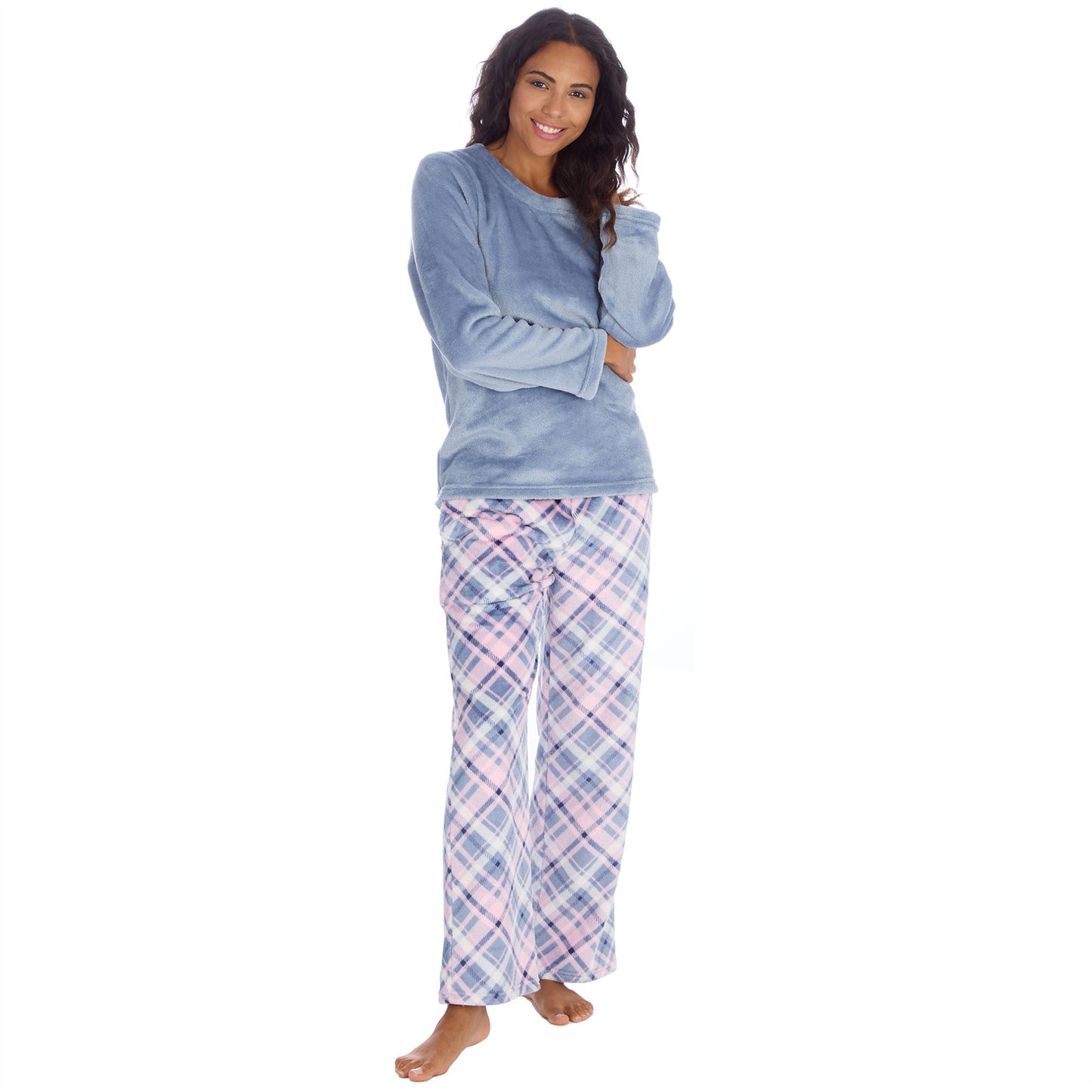 Forever Dreaming Womens Fleece Pyjamas - Diagonal Check