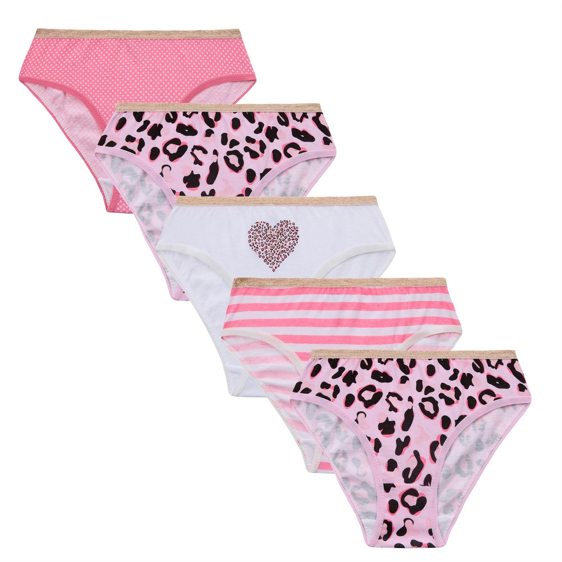 4Kidz Girls Briefs 5 Pack - Animals (7-13 Years) 4Kidz
