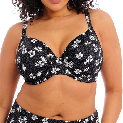 Elomi Plain Sailing Plunge Bikini Top - Black Daisy