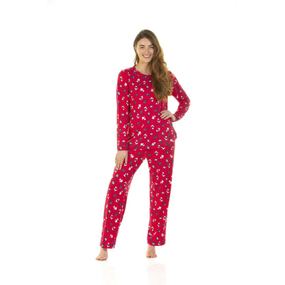 La Marquise Womens Jersey Knit Scotty Dog Pyjamas - Red La Marquise