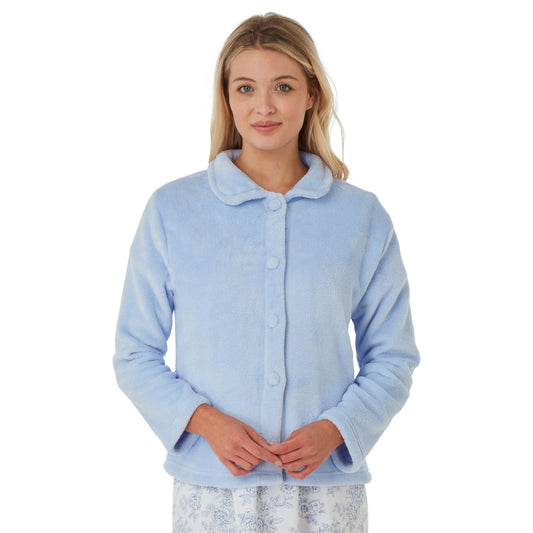 Marlon Womens Coral Fleece Bedjacket - Blue