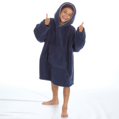 Huggable Hoodie Kids Snuggle Fleece Oversized Hoodie - Navy