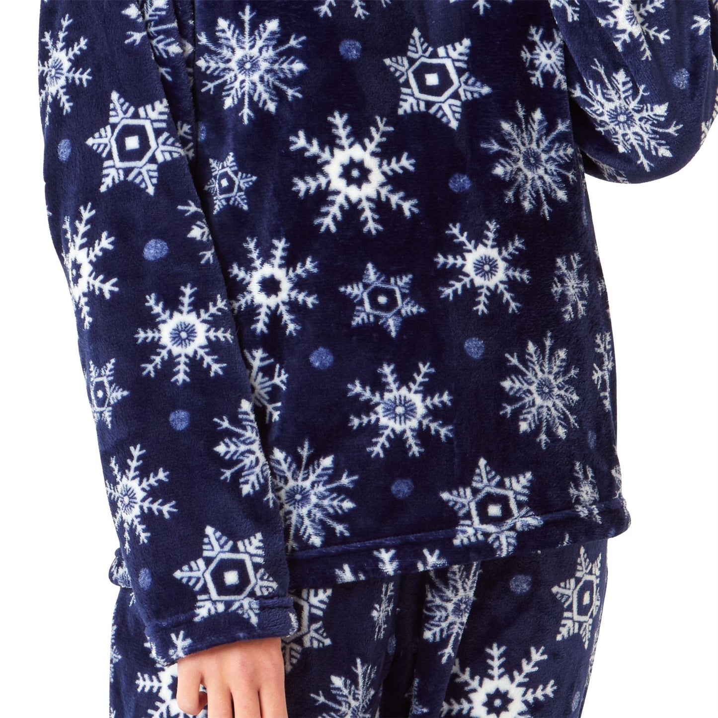 Indigo Sky Womens Flannel Fleece Snowflake Pyjamas - Navy Blue