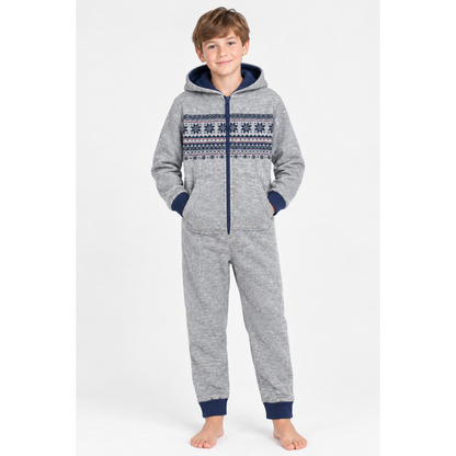 Onezee Kids Fairisle Fleece Onesie - Grey Onezee