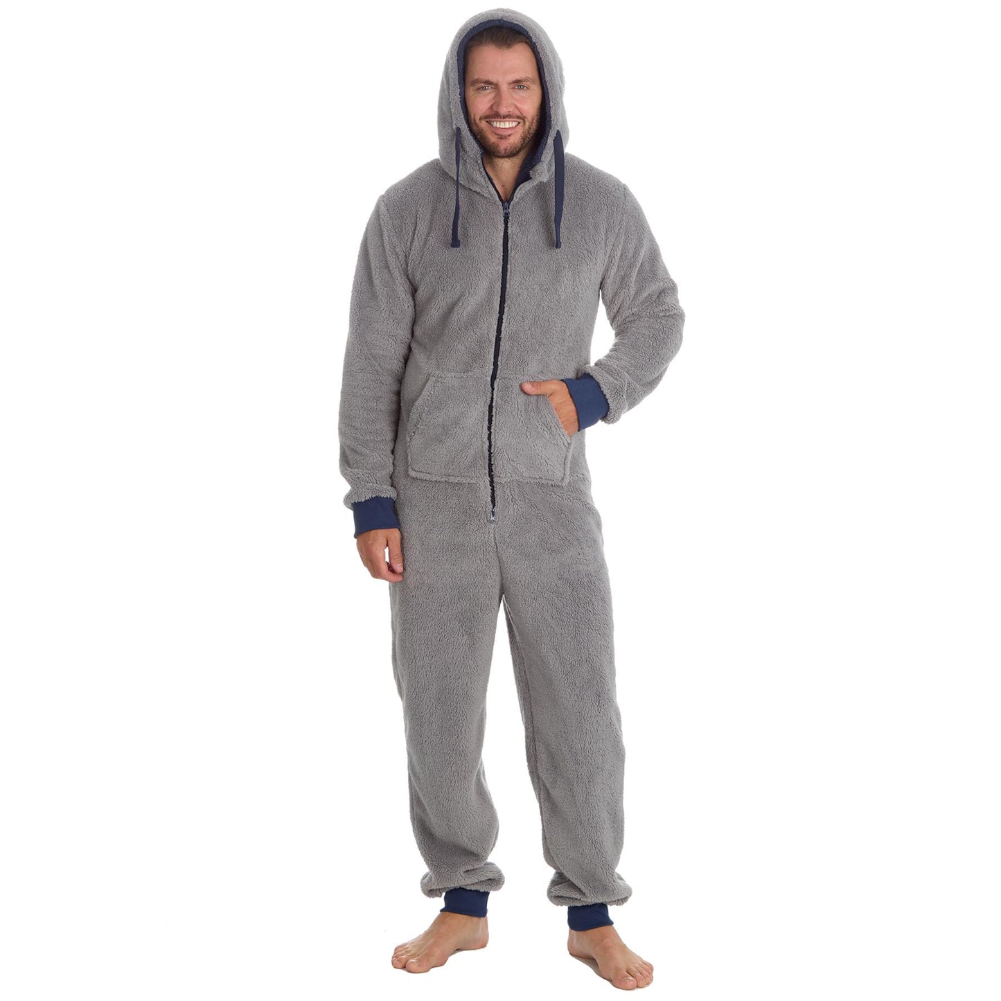 Onezee Mens Snuggle Fleece Onesie - Grey