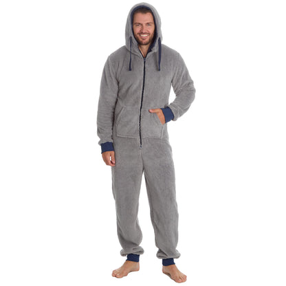 Onezee Mens Snuggle Fleece Onesie - Grey