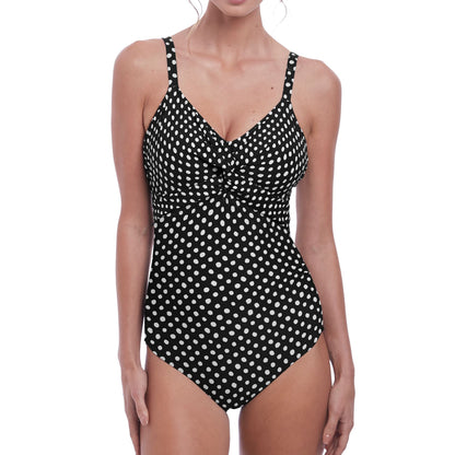 Fantasie Santa Monica Twist Front Control Swimsuit - Black/White