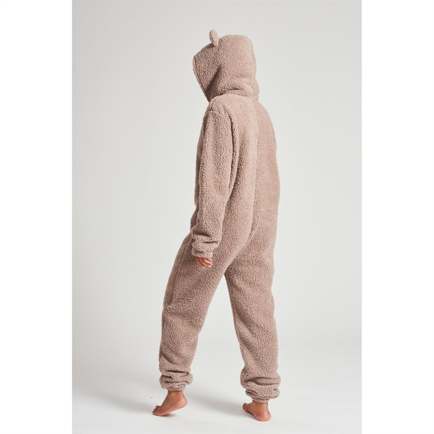 Loungeable Womens Taupe Borg Fleece Teddy Bear Onesie