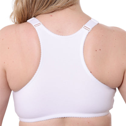 Gemm Front Fastening Racer Back Lace Bra - White Gemm