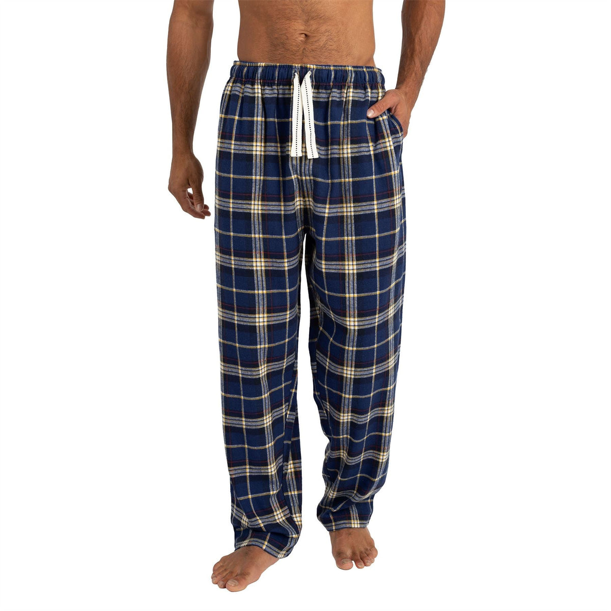 Cargo Bay Mens Check Flannel Lounge Pants - Denim Cargo Bay