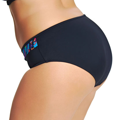 Elomi Abstract Mid Rise Bikini Brief - Black