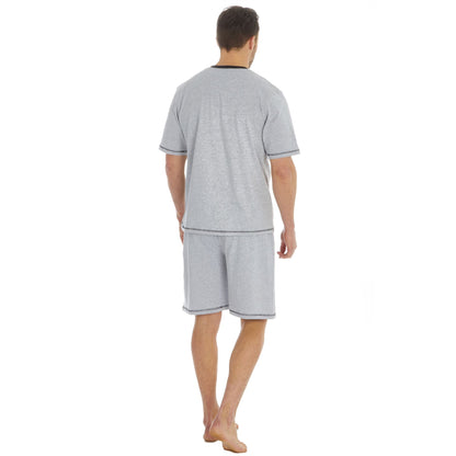Cargo Bay Mens V Neck Top/Short Pyjamas - Grey/Charcoal