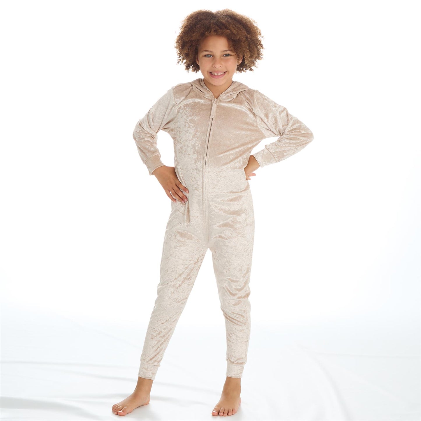 Forever Dreaming Girls Crushed Velvet Onesie - Gold