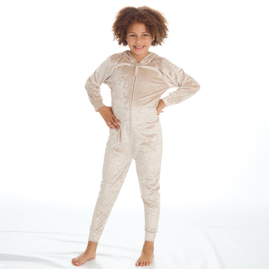 Forever Dreaming Girls Crushed Velvet Onesie - Gold