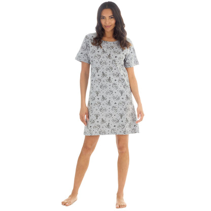 Forever Dreaming Elephants Womens Nightdress - Grey