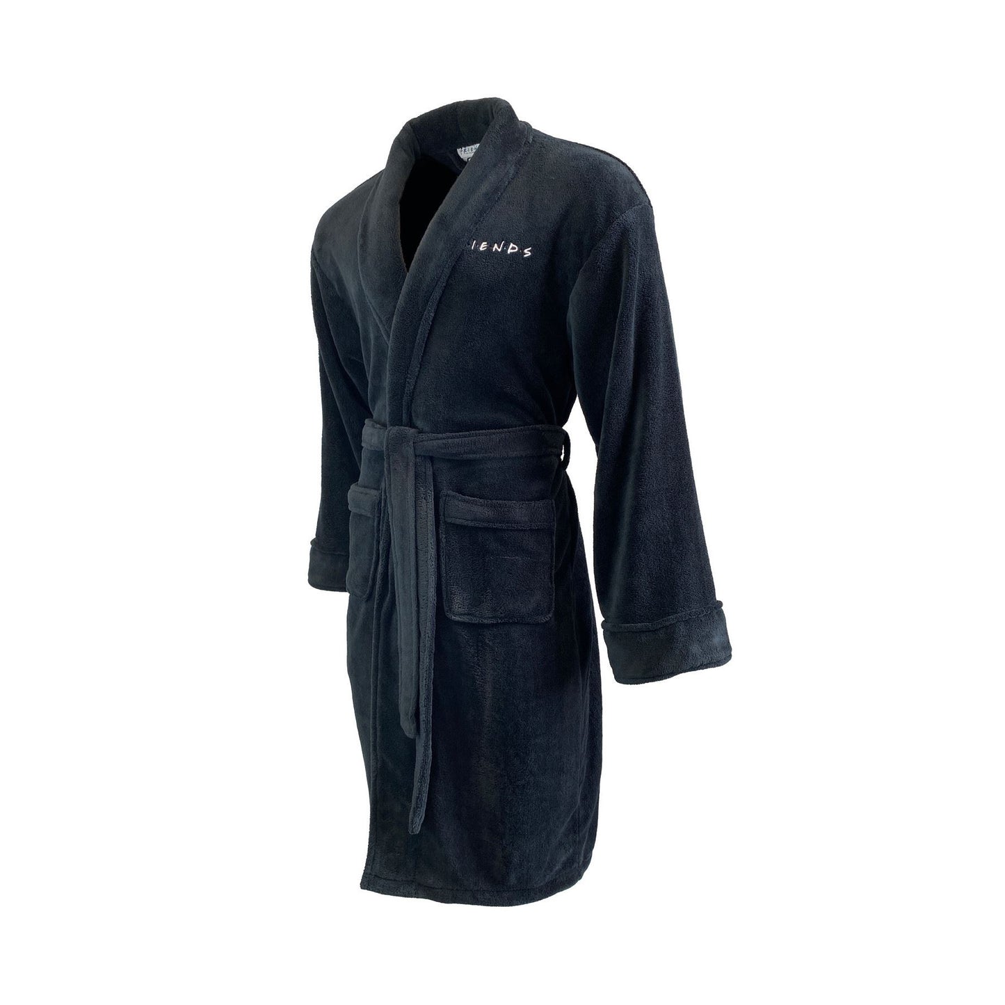 Mens Friends Ugly Naked Guy Fleece Robe - Black