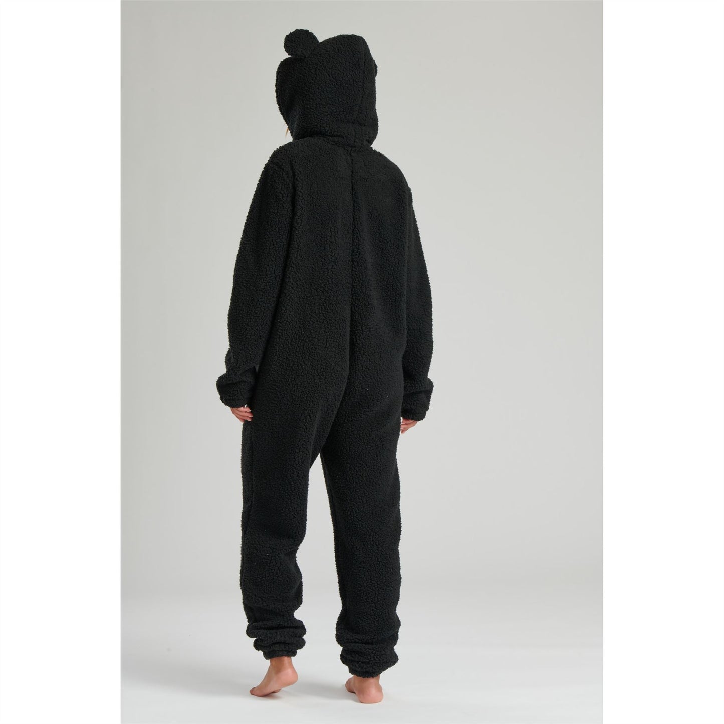 Loungeable Womens Black Borg Fleece Teddy Bear Onesie