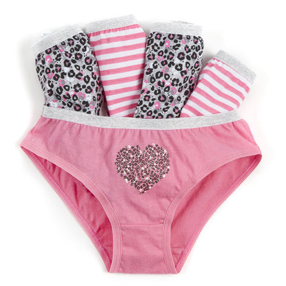 4Kidz Girls Briefs (5 Pack) - Animal/Stripes (2-6 Years)
