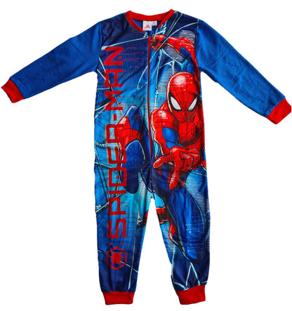 Kids Spiderman Fleece Onesie - Blue/Red