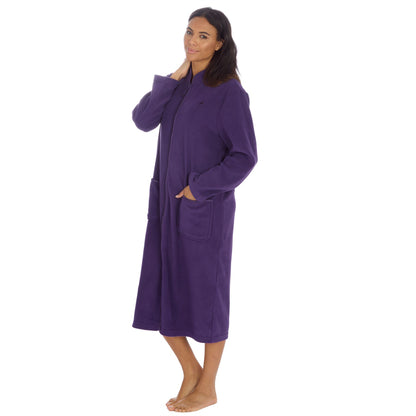 Countess Christie Longer Length Zip Housecoat - Purple
