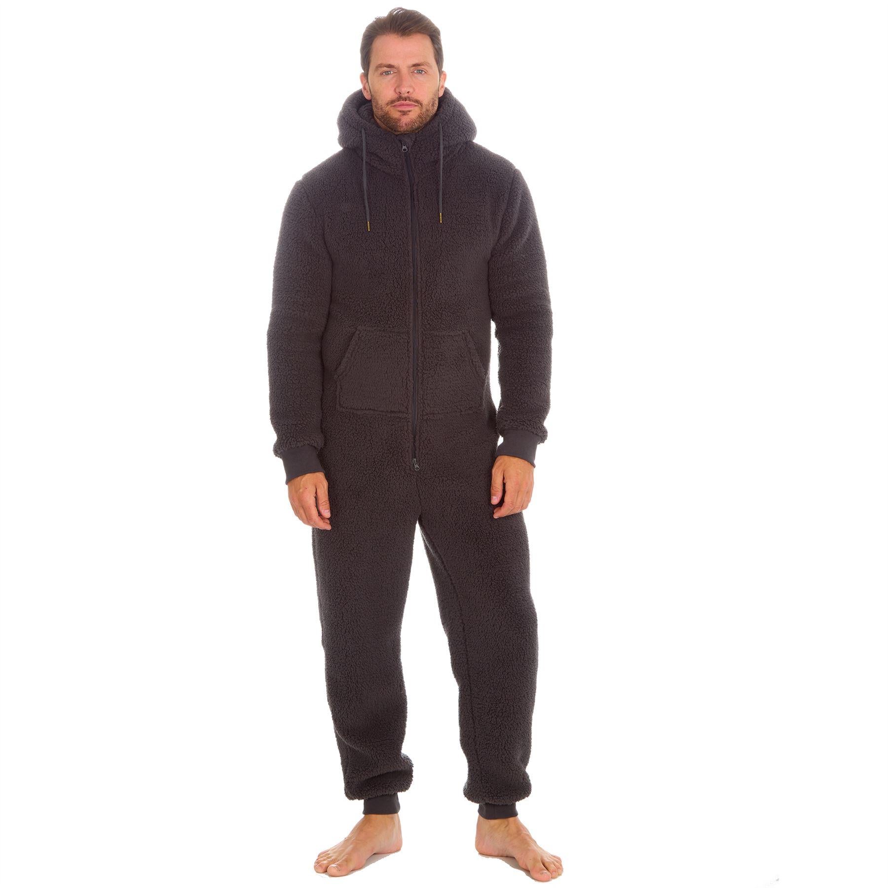 Cargo Bay Mens Borg Fleece Onesie - Charcoal Cargo Bay