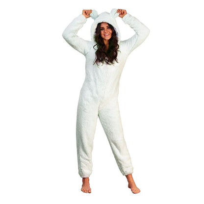 Loungeable Womens Teddy Bear Snuggle Fleece Onesie - Mint