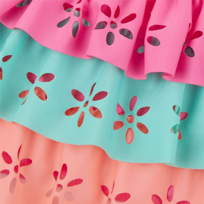 Red Melon Girls Laser Cut Floral Bikini Set (7-13 Years)