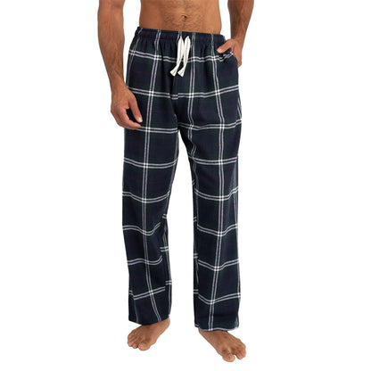 Cargo Bay Mens Check Flannel Lounge Pants - Navy Cargo Bay