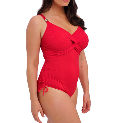 Fantasie Ottawa Twist Front Adjustable Leg Swimsuit - Radiant Red Fantasie Swimwear
