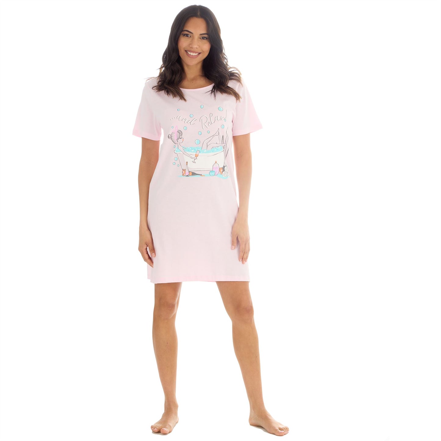 Forever Dreaming '...and Relax' Womens Nightdress - Pink
