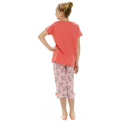 Follow That Dream Girls 'Ooh La La!' Poodle Pyjama Set - Coral Follow That Dream
