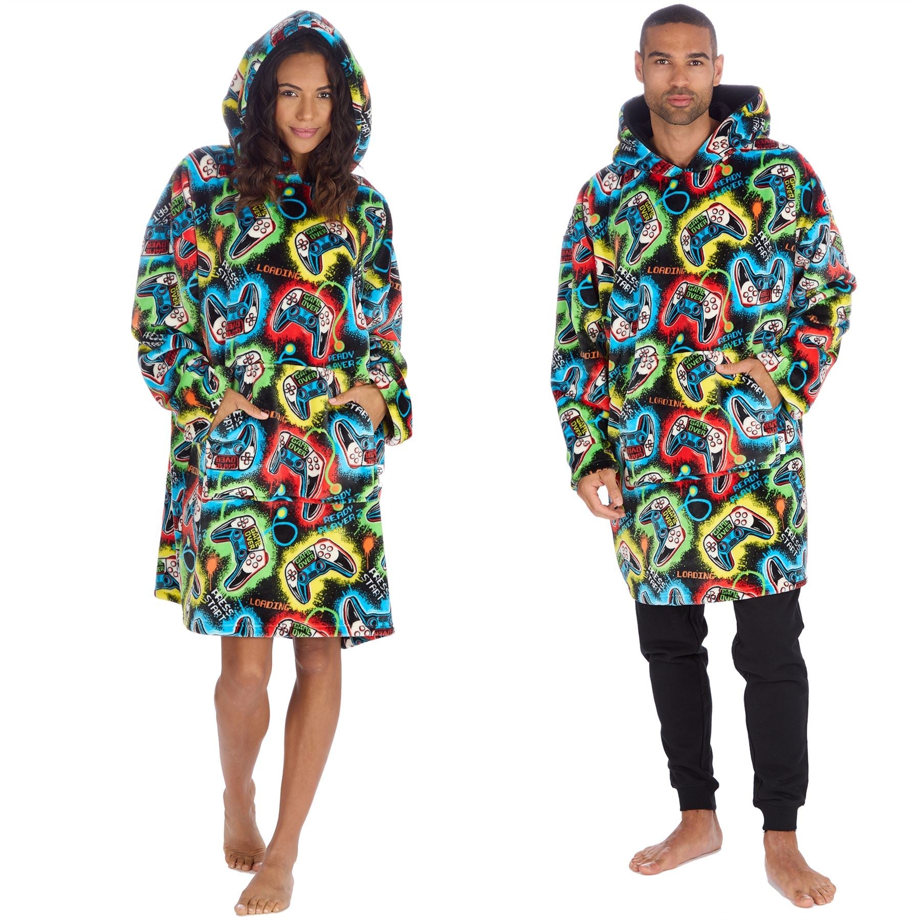 Huggable Hoodie Unisex Fleece Oversized Hoodie - Black Gamer Huggable Hoodie