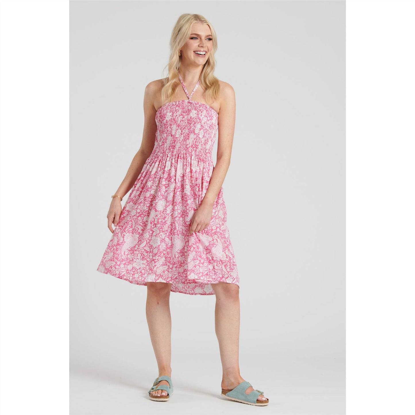 Pistachio Printed Paisley 3 In 1 Dress - Pink