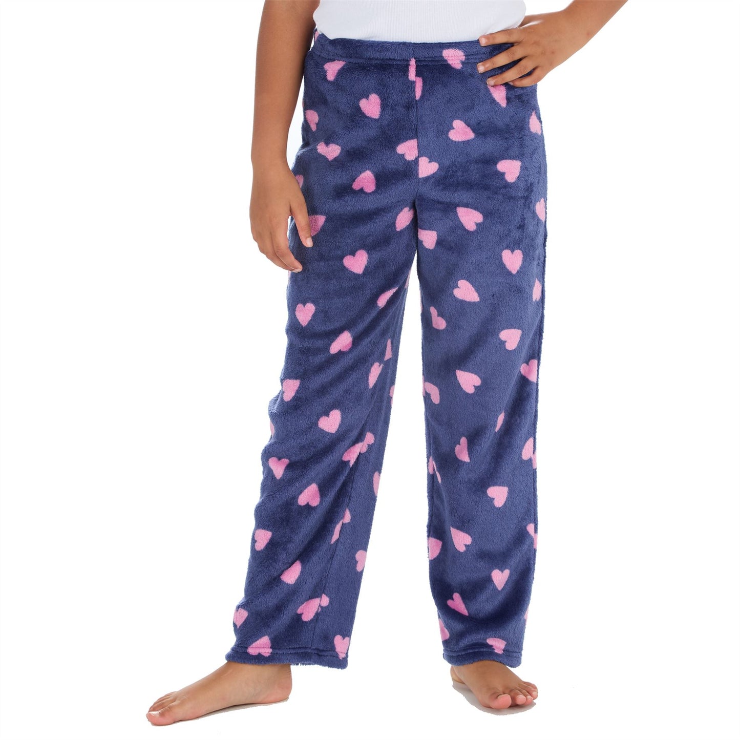 Forever Dreaming Girls Fleece Lounge Pants - Navy Hearts