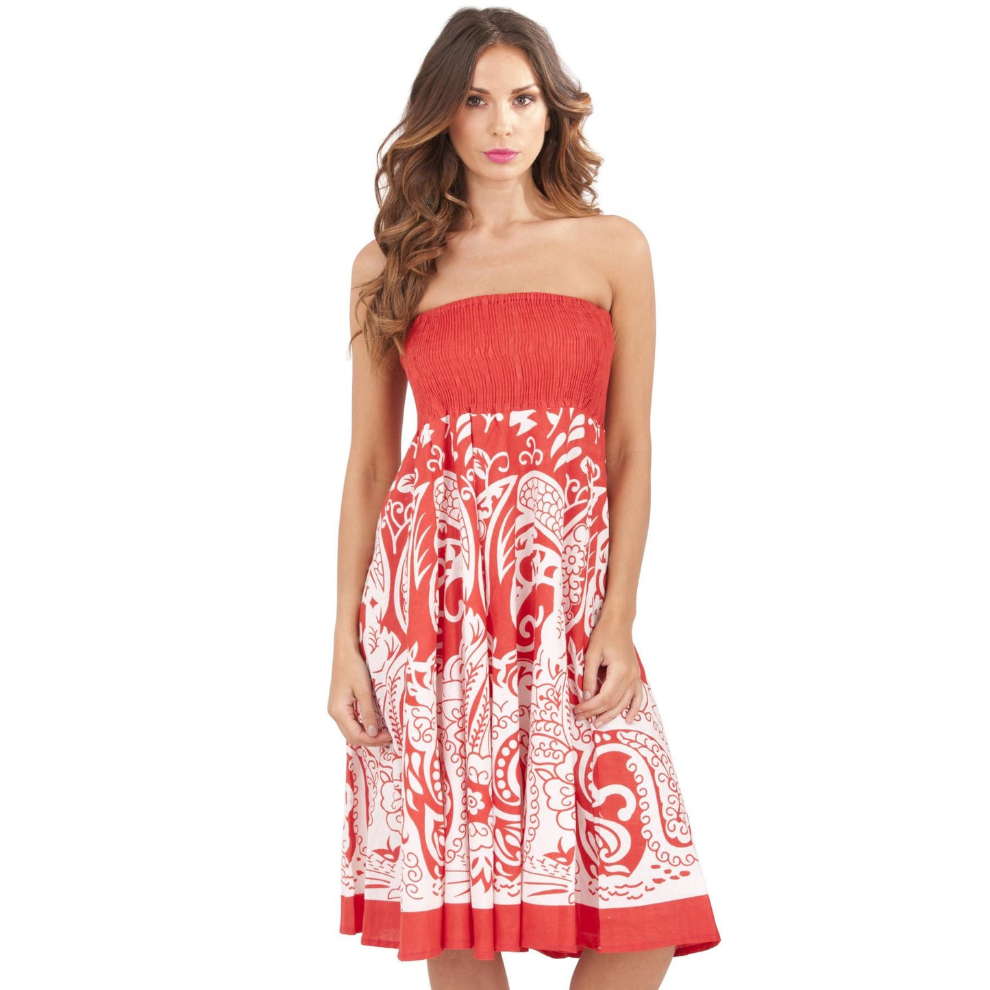 Pistachio Paisley Print Dress/Skirt - Red