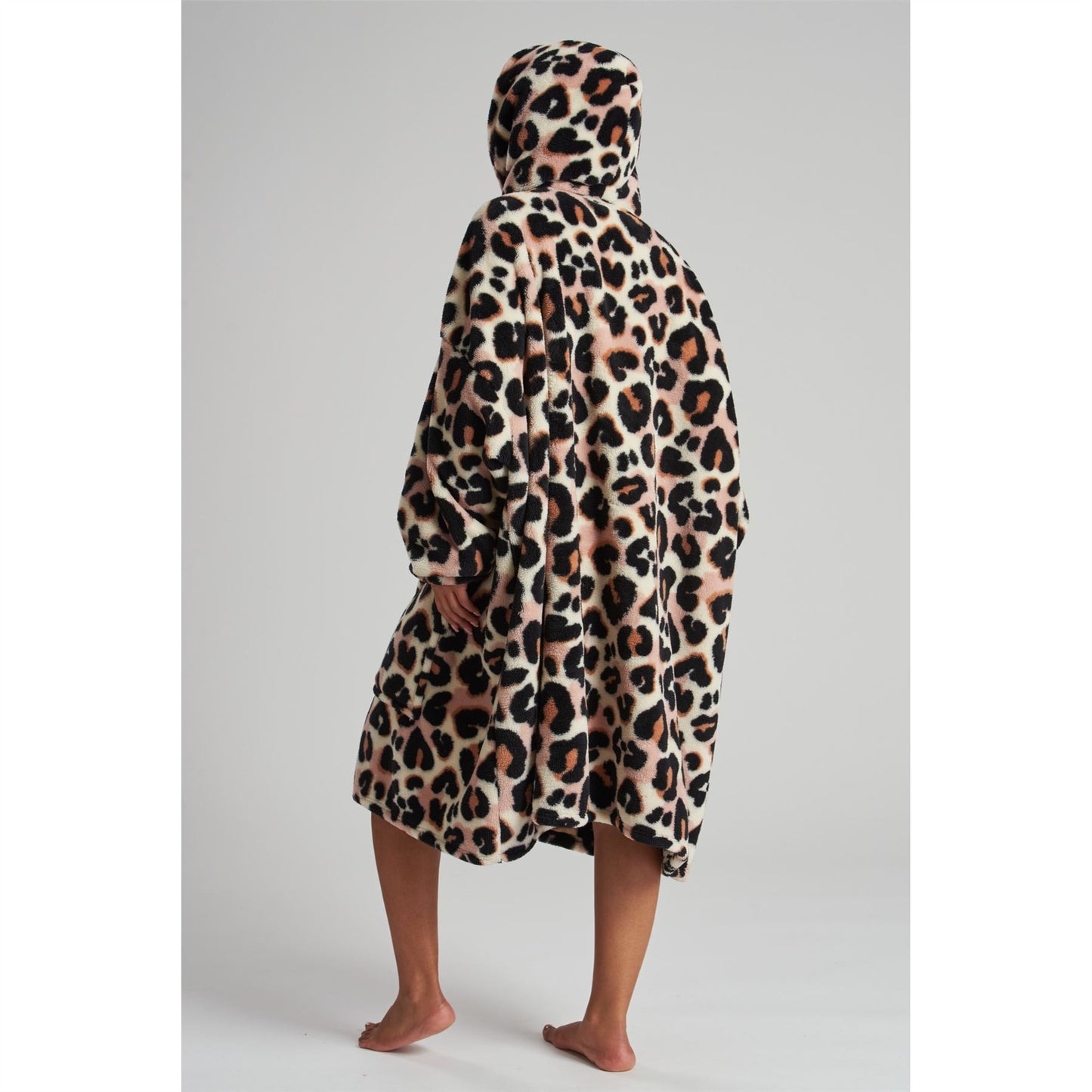 Loungeable Womens Leopard Fleece Snuggle Hoodie