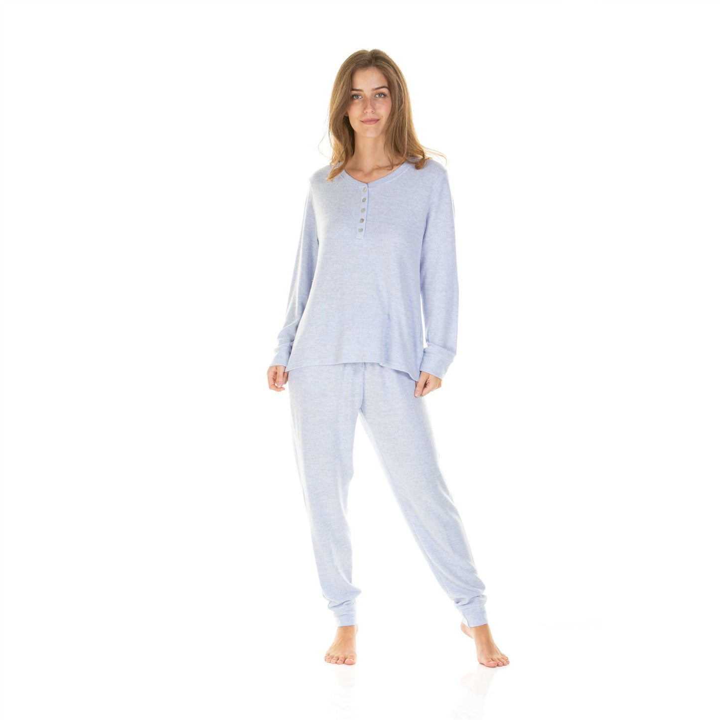 La Marquise Womens Lush Lounge Long Sleeve Pyjamas - Blue