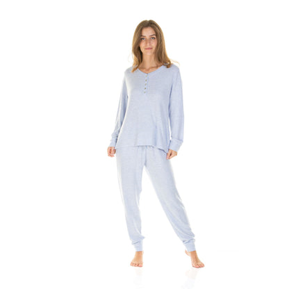 La Marquise Womens Lush Lounge Long Sleeve Pyjamas - Blue